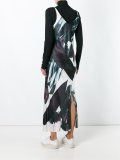 printed satin maxi dress