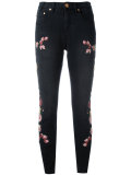 Birds of Paradise embroidered cropped jeans