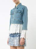 eyelet layered denim jacket