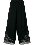 lace hem cropped trousers