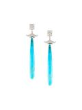 diamond and agate drop earrings
