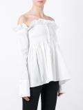 frill trim off-shoulder shirt