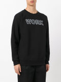 'work' print sweatshirt