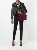 embroidered love patch biker jacket