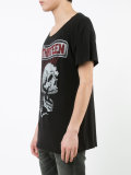 punk skeleton print T-shirt