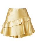 ruffled hem asymmetric skirt