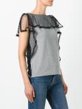 ruffled sheer detailing blouse