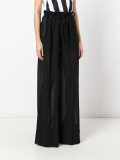 paper bag wide leg trousers