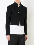 cropped high collar blazer