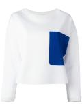 contrast pocket square sweatshirt 
