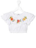 floral embroidered peasant top