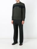 bicolour round neck sweater