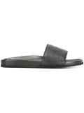 logo embossed slider sandals