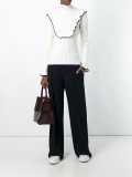 pinstripe wide-legged trousers