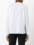 ruffled bib blouse