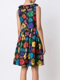 V-neck floral print dress