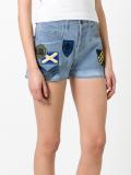 patched denim shorts