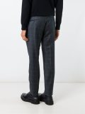 checked tapered trousers