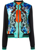contrast sleeve bomber jacket