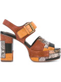 snakeprint buckled sandals 