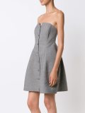 buttoned strapless dress