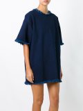 raw edge denim T-shirt dress