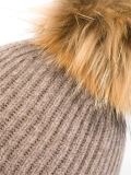 detachable pompom ribbed hat
