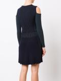 cut-out shoulder ribbed dress
