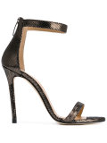 metallic ankle strap sandals
