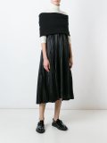 off-shoulder pleated dress