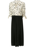 tied neck buttoned dress