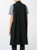 flared sleeveless midi coat