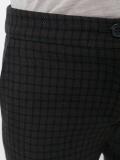checked flared trousers