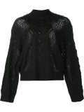 fringed neck jumper