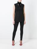 lace neckline bib blouse