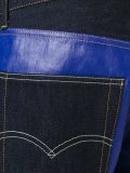 contrast back panel straight leg jeans