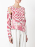 striped cut-out T-shirt