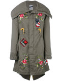 floral embroidery parka