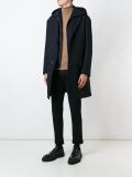 layered hooded coat