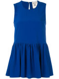 ruffle hem sleeveless blouse