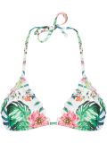 printed triangle bikini top