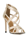 metallic stiletto sandals