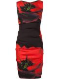 flowers print fitted dress