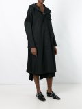 hooded flared coat