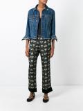 flies print cropped trousers