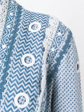 patterned waist-tie blazer
