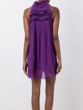 ruffle front pleated dress