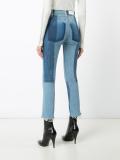 patchwork cropped jeans 