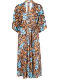 floral print belted dress