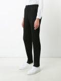 pleated slim-fit trousers